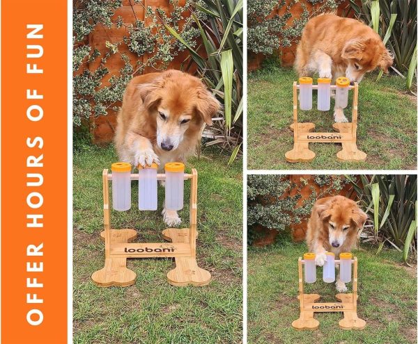 Dog Toy Wooden Puzzle Toy Interactive Dog Snack Dispenser Feeder - Image 2